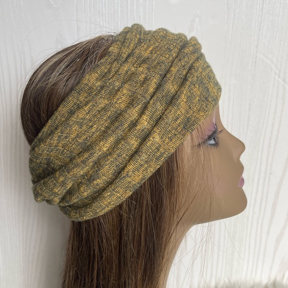 Mustard Knit Wide Twisted Headband, Headwraps, Headbands - Picture 6 of 6
